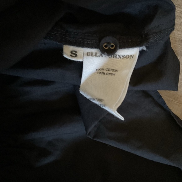 Ulla Johson Amiri Dress Noir Cotton Fine Ribbed Poplin Ballon Sleeves Small - Picture 6 of 7